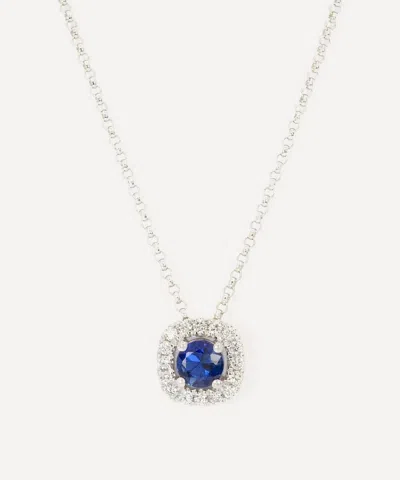 Kojis 18ct White Gold Sapphire And Diamond Slider Pendant Necklace
