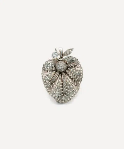 Kojis 18ct White Gold Vintage Diamond Strawberry Brooch