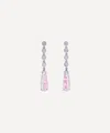 Kojis 18ct White Gold Watermelon Tourmaline And Diamond Drop Earrings In White Gold