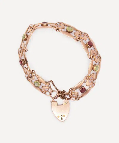 Kojis 9ct Rose Gold Art Nouveau Garnet And Peridot Bracelet