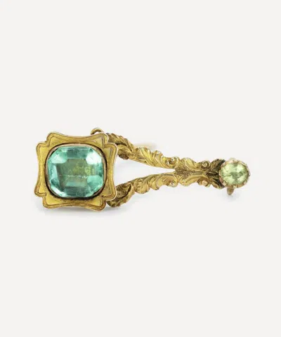Kojis Gold Green Gem Halley's Comet Brooch