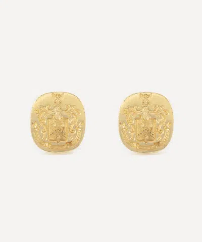 Kojis Mens 14ct Gold Vintage Child Family Crest Cufflinks