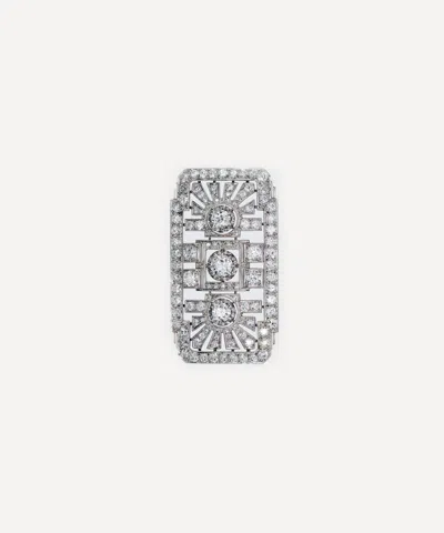 Kojis Platinum Art Deco Diamond Plaque Brooch