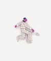 Kojis Platinum Diamond Tennis Player Brooch
