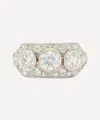 Kojis Platinum Edwardian Three Stone Ring In Silver