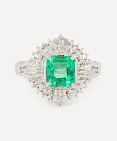 Kojis Platinum Emerald Ballerina Ring