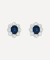 Kojis Platinum Large Sapphire And Diamond Cluster Stud Earrings