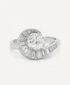 Kojis Platinum Old Cut Diamond Swirl Ring In Silver