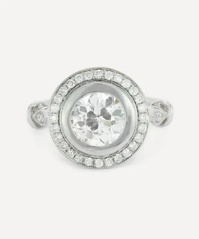 Kojis Platinum Old European Cut Diamond Cluster Ring In Silver