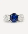 Kojis Platinum Vintage Ceylon Sapphire And Diamond Trilogy Ring