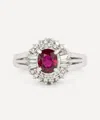 Kojis Platinum Vintage Ruby And Diamond Cluster Ring