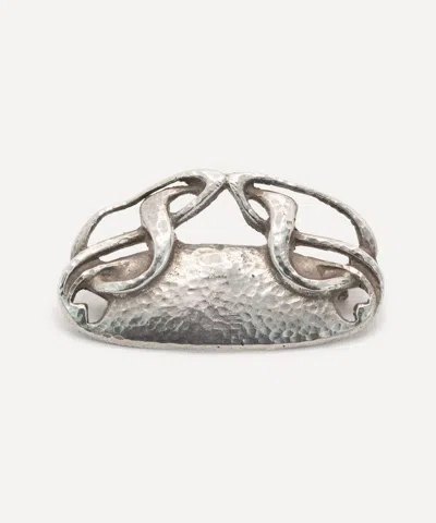 Kojis Silver Antique Hammered Liberty Brooch