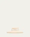 Kokin Crisscross Large-brim Straw Hat In Beige And White