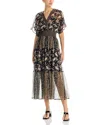 Koko + Mason Kimono Short Sleeve Midi Dress In Multi