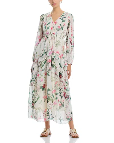 Koko + Mason Long Sleeve Floral Dress In Ivory Floral