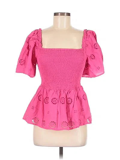 Pre-owned Koko + Mason Short Sleeve Blouse In Pink