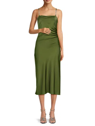 Koko + Mason Women's Satin Slip Dress In Olive