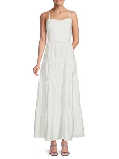 Koko + Mason Women's Tiered Maxi Dress In White