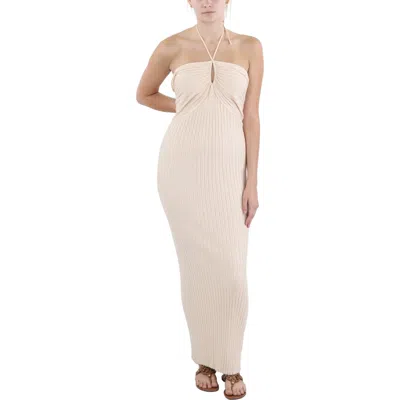 Koko + Mason Womens Keyhole Halter Maxi Dress In Neutral