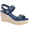 Koko + Palenki Echo Slingback Espadrille Platform Wedge Sandal In Denim