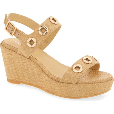 Koko + Palenki Echo Slingback Espadrille Platform Wedge Sandal In Nude