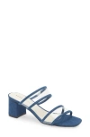 Koko + Palenki Ghost Slide Sandal In Denim-clear Pvc