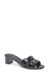 Koko + Palenki Lively Slide Sandal In Black Embossed Snake