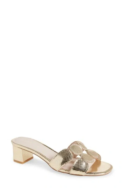 Koko + Palenki Lively Slide Sandal In Gold Embossed Snake