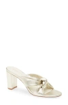 Koko + Palenki Paxton Slide Sandal In Gold Metallic Leather