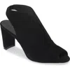 Koko + Palenki Pinnacle Ankle Strap Peep Toe Sandal In Black Suede