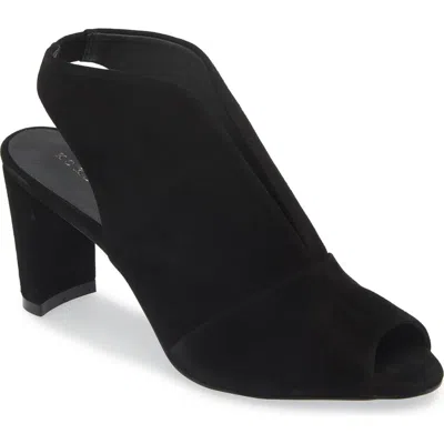 Koko + Palenki Pinnacle Ankle Strap Peep Toe Sandal In Black Suede