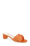 Koko + Palenki Samantha Raffia Slide Sandal In Carrot Raffia