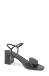 Koko + Palenki Sphere Ankle Strap Sandal In Black Leather