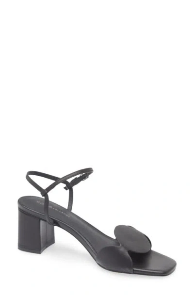 Koko + Palenki Sphere Ankle Strap Sandal In Black Leather