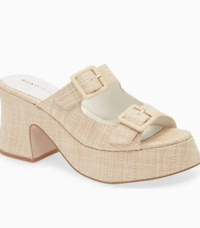 Koko + Palenki Women Downtown Platform Slide Sandal In Natural Raffia In Multi
