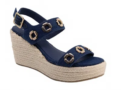 Koko + Palenki Women's Echo Wedge Sandal In Denim In Blue