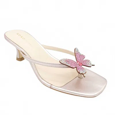Koko + Palenki Women's Flutter Butterfly Heel In Rose Metallic In Multi
