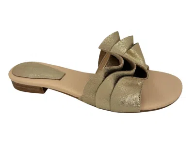 Koko + Palenki Women's Frilly Sandals In Gold In Animal Print
