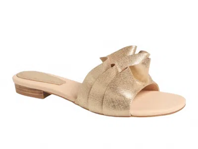 Koko + Palenki Women Frilly Sandals In Gold Lux Leather In Multi