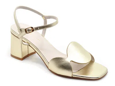 Koko + Palenki Women's Metallic Leather Sphere Heels In Gold