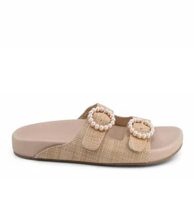 Koko + Palenki Women's Mia Flat Sandal In Natural Raffia In Multi