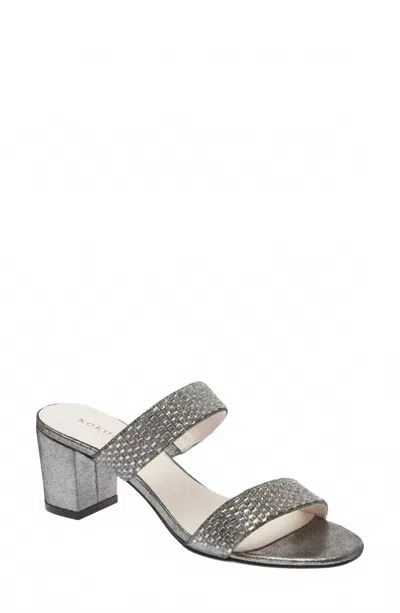 Koko + Palenki Women's Page Sandal In Grey Leather In Silver