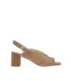 Koko + Palenki Women's Polina Slingback Slide Sandal In Almond Suede In Multi