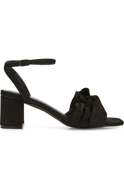 KOKO + PALENKI WOMEN'S SERENITY SQUARE TOE SANDAL IN BLACK METALLIC LEATHER