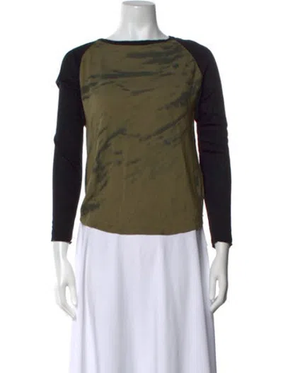 Pre-owned Kokun Bamboo Camouflage Print Sweater In Green