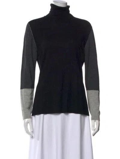 Pre-owned Kokun Bamboo Colorblock Pattern Sweater In Black
