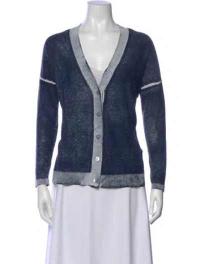Pre-owned Kokun Bamboo Colorblock Pattern Sweater In Blue