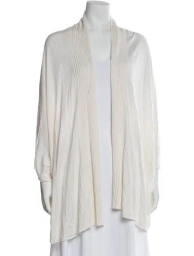 Pre-owned Kokun Bamboo Cowl Neck Sweater In White