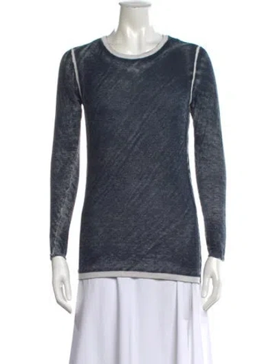 Pre-owned Kokun Bamboo Crew Neck Sweater In Blue