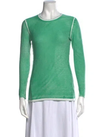 Pre-owned Kokun Bamboo Crew Neck Sweater In Green